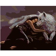 Painting by Numbers - Under the Protection of the Wolf, 50x40 cm, stretched canvas on frame - Painting by Numbers