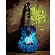Painting by Numbers - Guitar in abstraction, 40x50 cm, stretched canvas on frame - Painting by Numbers