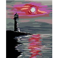 Painting by numbers - Lighthouse at sunset, 40x50 cm, stretched canvas on frame - Painting by Numbers