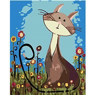 Painting by numbers - Cat and meadow flowers, 40x50 cm, stretched canvas on frame - Painting by Numbers