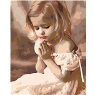 Painting by numbers - Cute little girl, 40x50 cm, without frame and without turning off the canvas - Painting by Numbers
