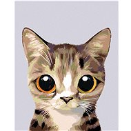 Painting by Numbers - Painting of an eyeless tabby cat, 40x50 cm, stretched canvas on frame - Painting by Numbers