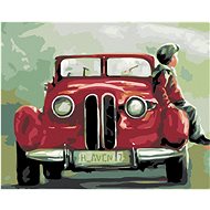 Painting by numbers - Boy sitting on a fender, 50x40 cm, canvas on frame - Painting by Numbers