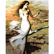 Painting by Numbers - Dancing Woman in White, 40x50 cm, stretched canvas on frame - Painting by Numbers