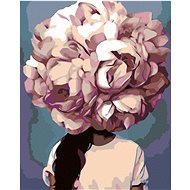 Painting by numbers - Woman with head in flower - pink, 80x100 cm, stretched canvas on frame - Painting by Numbers