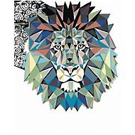 Malen nach Zahlen - Löwen-Mosaik, 80x100 cm, Leinwand auf Rahmen - Malen nach Zahlen