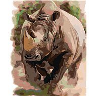 Painting by numbers - Rhinoceros, 40x50 cm, without frame and without turning off the canvas - Painting by Numbers