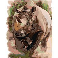 Painting by Numbers - Rhinoceros, 40x50 cm, stretched canvas on frame - Painting by Numbers