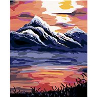 Painting by Numbers - Sunset over the Mountains, 40x50 cm, stretched canvas on frame - Painting by Numbers