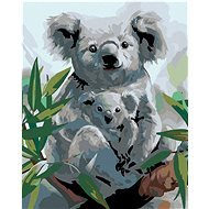 Malen nach Zahlen - Koala mit seinem Jungtier, 40x50 cm, ohne Rahmen und ohne Leinwand - Malen nach Zahlen