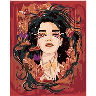 Painting by Numbers - Woman in Red Painting, 40x50 cm, stretched canvas on frame - Painting by Numbers