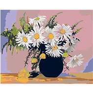 Painting by Numbers - Daisies in a Black Vase, 50x40 cm, stretched canvas on frame - Painting by Numbers