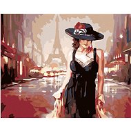 Painting by Numbers - Woman in Paris, 50x40 cm, stretched canvas on frame - Painting by Numbers