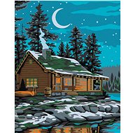 Painting by numbers - Cottage under the night sky, 40x50 cm, stretched canvas on frame - Painting by Numbers