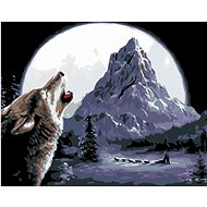 Painting by Numbers - Howling Wolf, 50x40 cm, stretched canvas on frame - Painting by Numbers