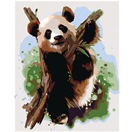 Painting by numbers - Panda on a branch, 40x50 cm, stretched canvas on frame - Painting by Numbers