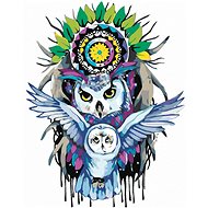 Painting by Numbers - Owls and Mandala, 40x50 cm, stretched canvas on frame - Painting by Numbers