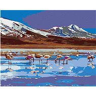 Painting by Numbers - Lake with Flamingos, 100x80 cm, stretched canvas on frame - Painting by Numbers
