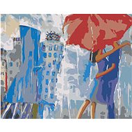 Painting by Numbers - City in the Rain, 50x40 cm, stretched canvas on frame - Painting by Numbers