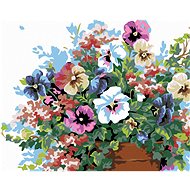 Painting by Numbers - Pansies, 50x40 cm, stretched canvas on frame - Painting by Numbers