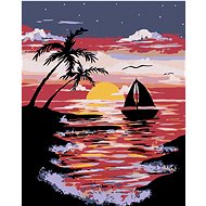 Painting by Numbers - Sailing Ship at Low Tide, 40x50 cm, stretched canvas on frame - Painting by Numbers