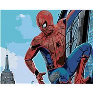 Malen nach Zahlen - Spiderman in der Stadt, 50x40 cm, ohne Rahmen und ohne Leinwand - Malen nach Zahlen