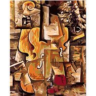 Malen nach Zahlen - Geige und Trauben (Picasso), 40x50 cm, Leinwand auf Keilrahmen - Malen nach Zahlen