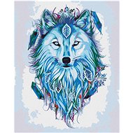 Painting by Numbers - Dream Catcher with Wolf, 40x50 cm, stretched canvas on frame - Painting by Numbers