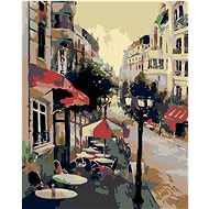 Painting by Numbers - Sitting in front of a hotel, 40x50 cm, canvas on frame - Painting by Numbers