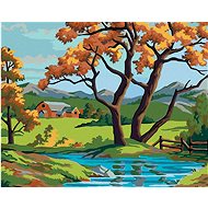 Painting by Numbers - Tree by a Stream, 50x40 cm, stretched canvas on frame - Painting by Numbers