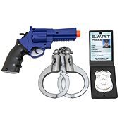 Police Set Plastic Gun 18x13cm + Handcuffs + Badge on Card 18x38x4cm - Toy Gun