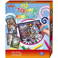 SMT Creatoys Třpytivé malování 4 obrázky + 5 barevných fixů - Omalovánky
