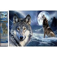 NORIMPEX Wolf full moon 30 × 40 cm - Diamond Painting