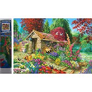 NORIMPEX Cabin in the garden 30 × 40 cm - Diamond Painting