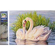 NORIMPEX Swans in reeds 30 × 40 cm - Diamond Painting