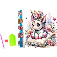 NORIMPEX Floral unicorn 23 × 30 cm - Diamond Painting