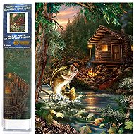 NORIMPEX Fishing hut 30 × 40 cm - Diamond Painting