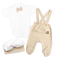 Baby Nellys Body, beige/white, 68 - Baby Clothing Set