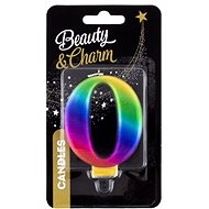 GoDan Metallic cake candle, rainbow 8 cm, 0 - Candle