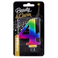 GoDan Metallic cake candle, rainbow 8 cm, 4 - Candle