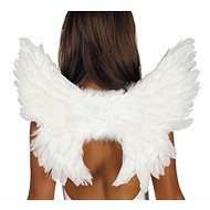 Guirca Angel wings feather, white, 55 × 45 cm - Costume Accessory