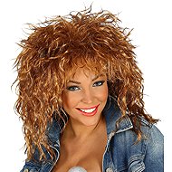 Widmann Wig rocker brown 80s - Wig