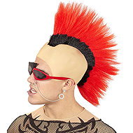 Widmann Punk wig with red sheer - Wig