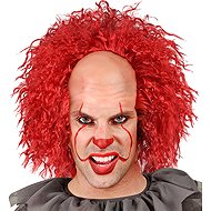 Widmann Red wig with scary clown's bald head - Wig
