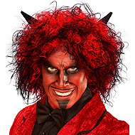 Widmann Devil wig with horns - Wig