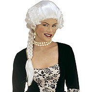 Widmann Historical wig with braid white - Wig