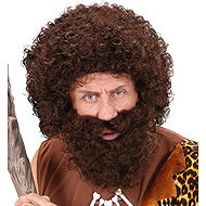 Widmann Bearded wig brown curly - Wig