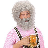 Widmann Wig with beard grey curly - Wig