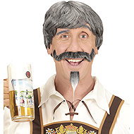 Widmann Men's historical wig with beard grey - Wig