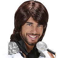 Widmann Men's retro brown Pop star wig - Wig